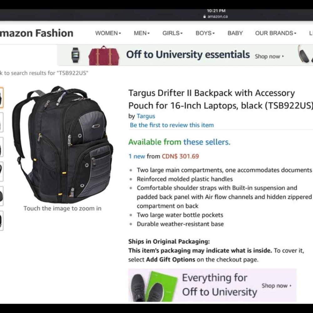 Targus Drifter ll backpack